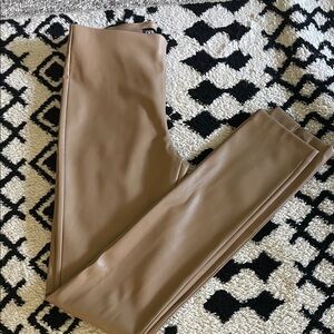 Tan Faux Leather Pants from Zara